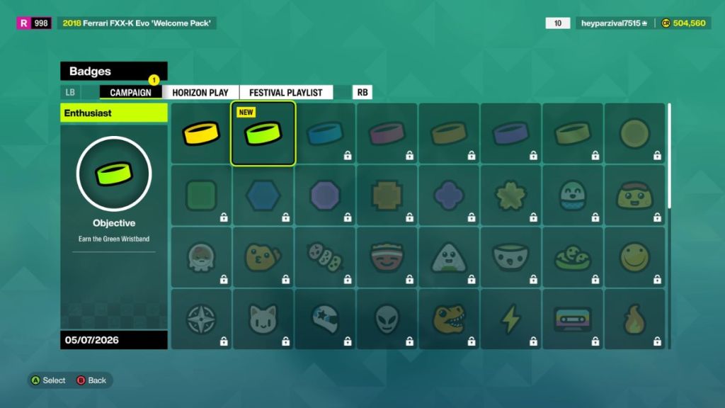 Wristband in Forza Horizon 6