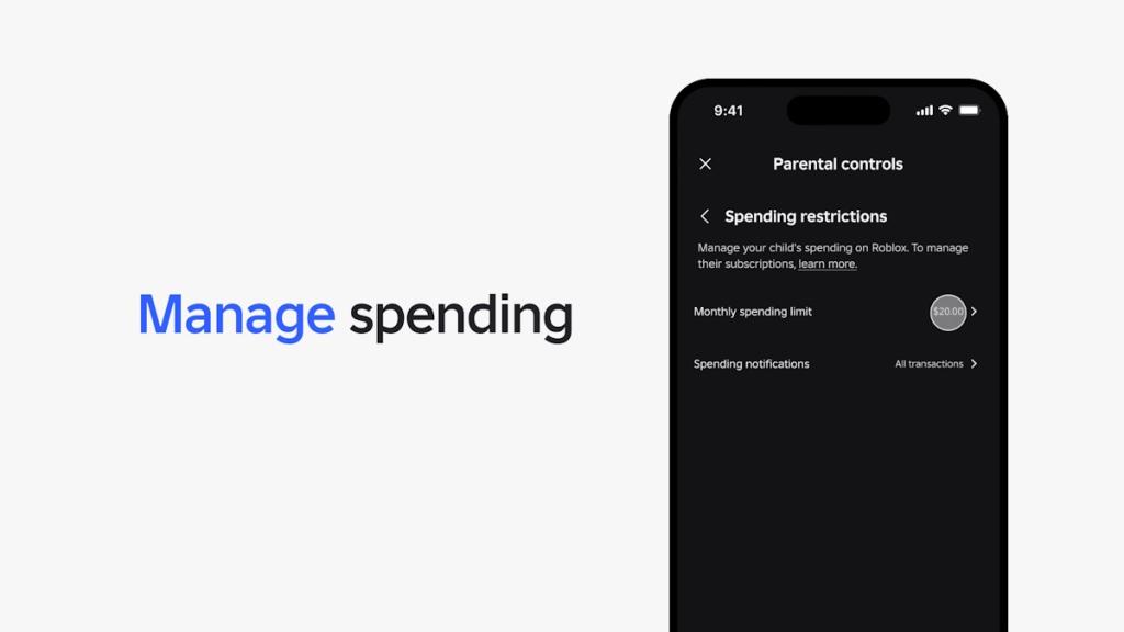 Adjust children money spending on Roblox