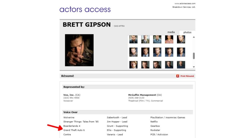 Brett Gipson Joins GTA 6 Cast