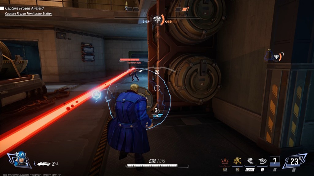 Captain America Blocking Cyclops Beams