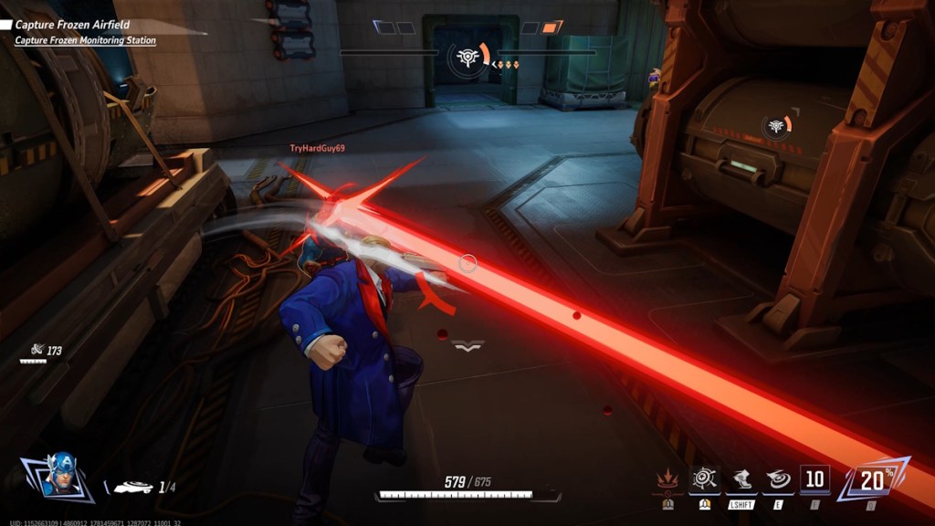Captain America attacks cyclops with his shield