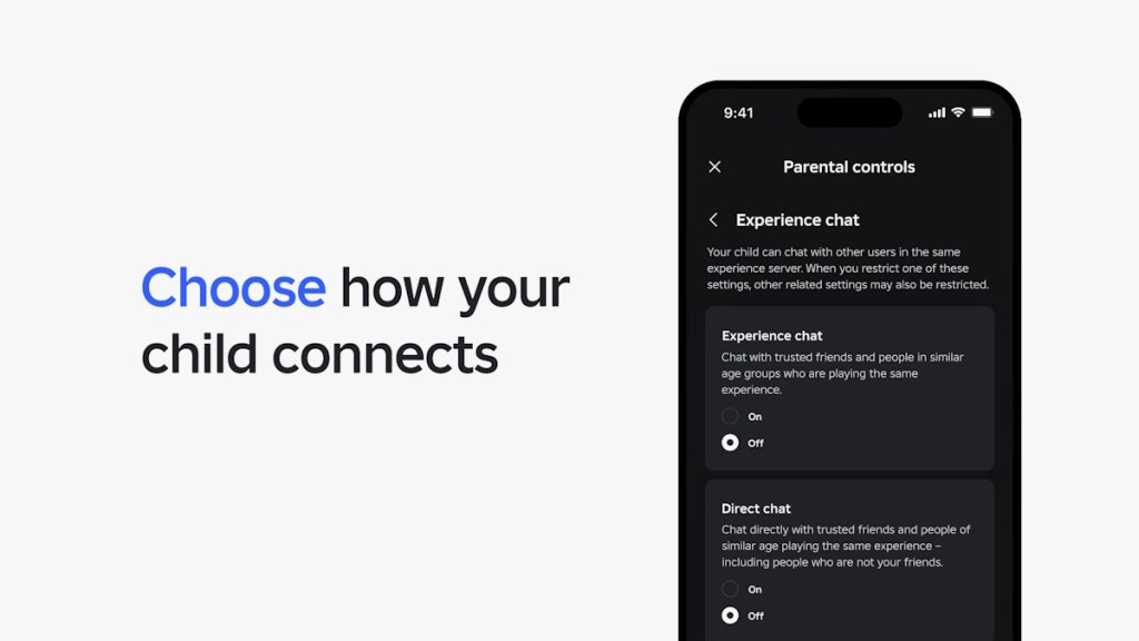 Chat settings in Roblox kids and select