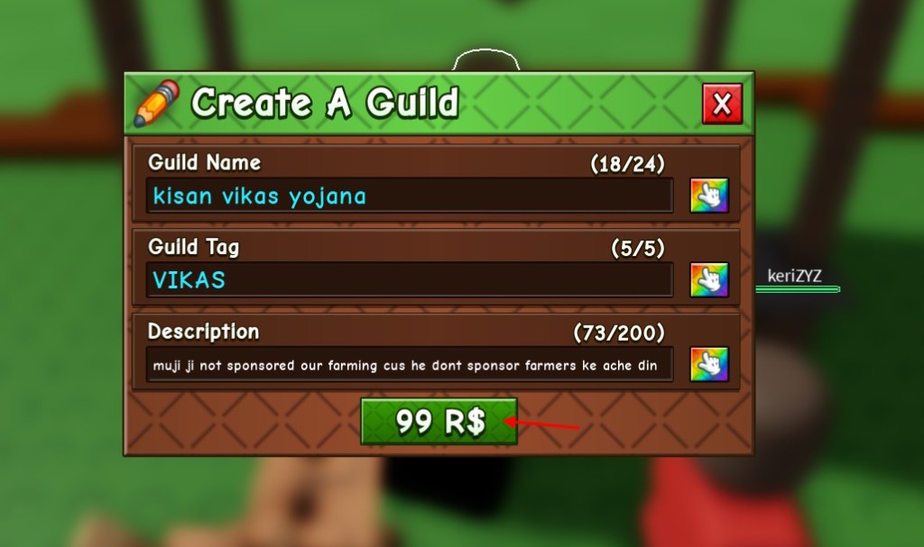 Create guild in Grow a Garden 2