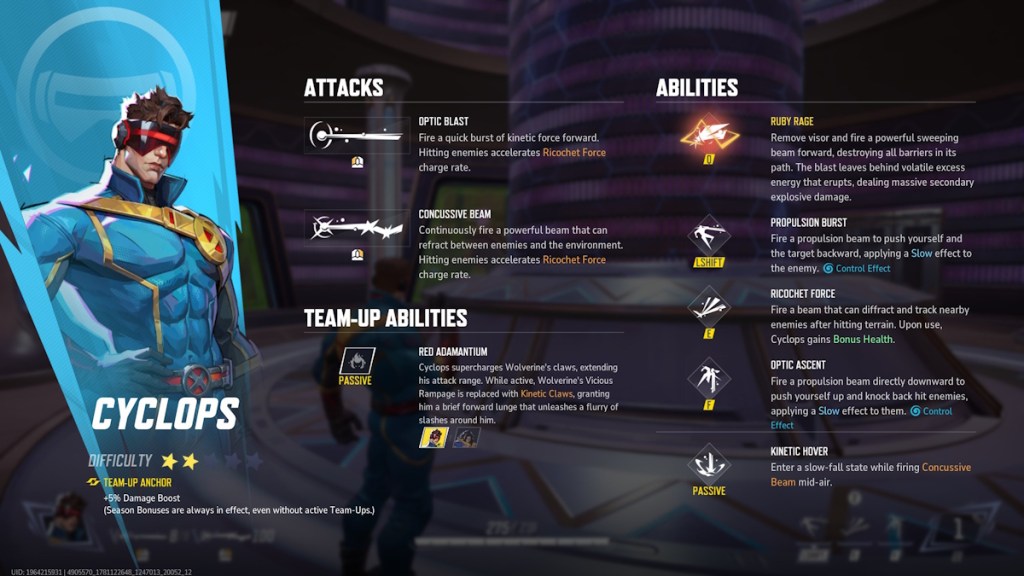 Cyclops Kit and Abilities in Marvel Rivals