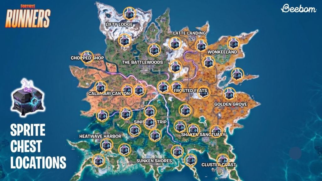 Fortnite Sprite Chest Locations Map
