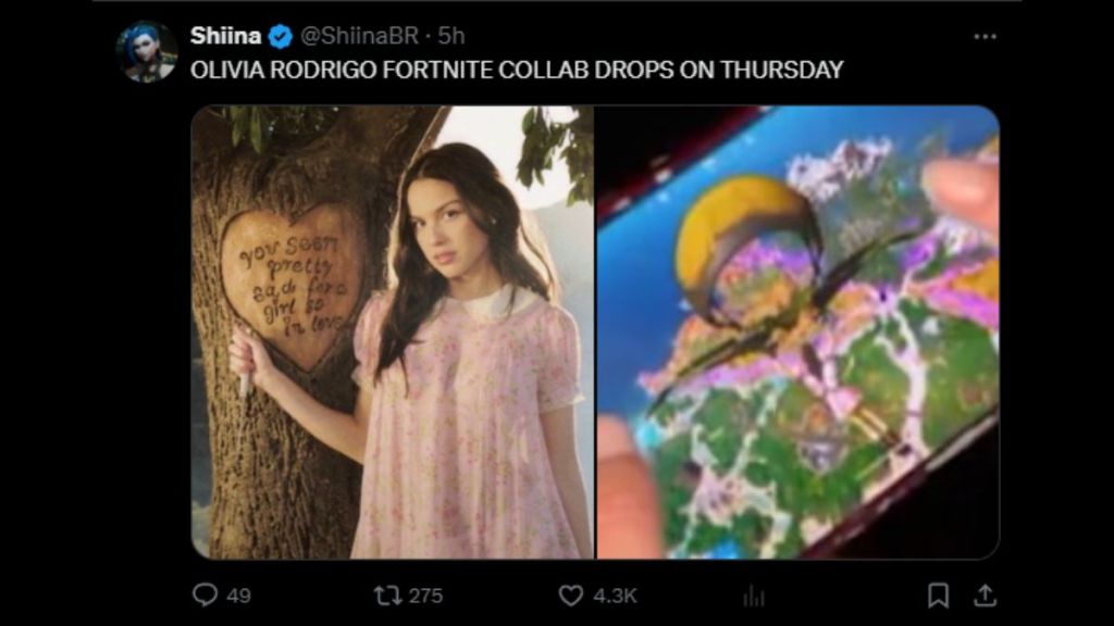 Fortnite 41.10 Olivia Rodrigo Collab
