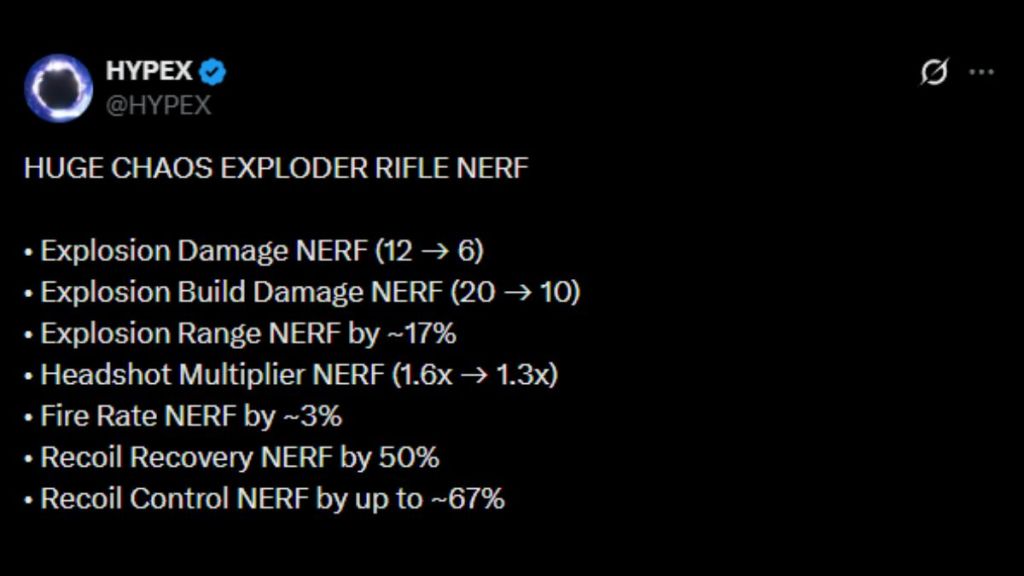 Fortnite Chaos Exploder AR Nerf Details