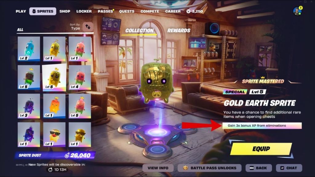 Fortnite Gold Earth Sprite in the collection 