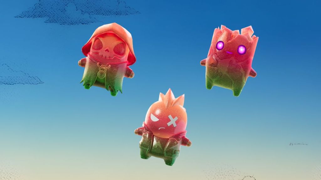 Gummy Grim Sprite, Gummy Zero Point Sprite, and Gummy Punk Sprite in Fortnite