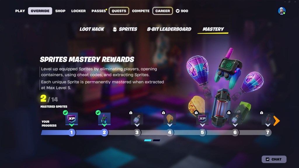 Fortnite Sprites Mastery Rewards page 1