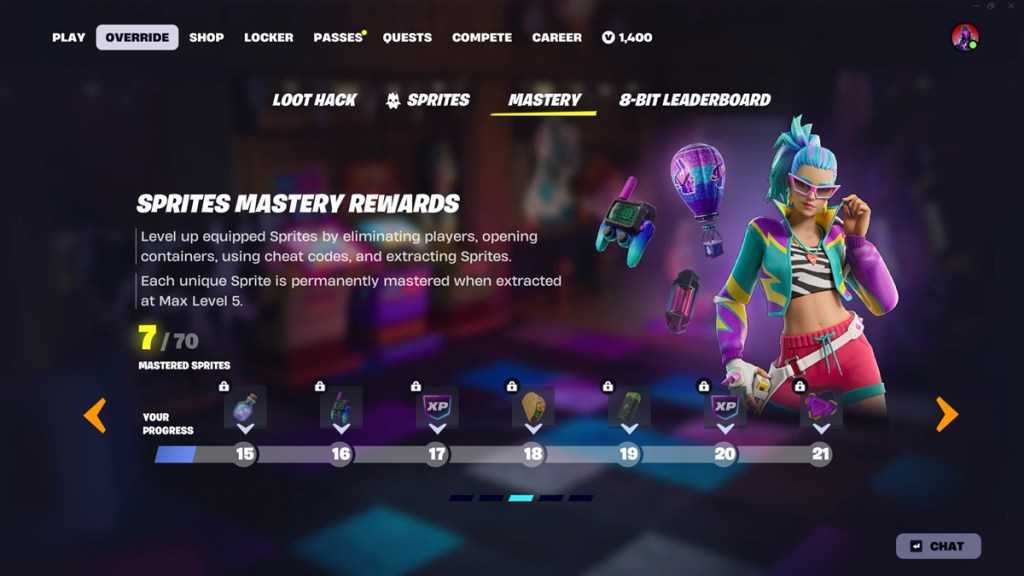 Fortnite Sprites Mastery Rewards page 3