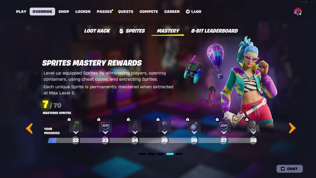 Fortnite Sprites Mastery Rewards page 4