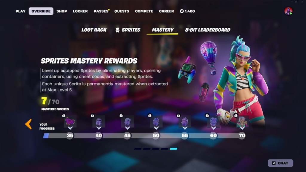 Fortnite Sprites Mastery Rewards page 5