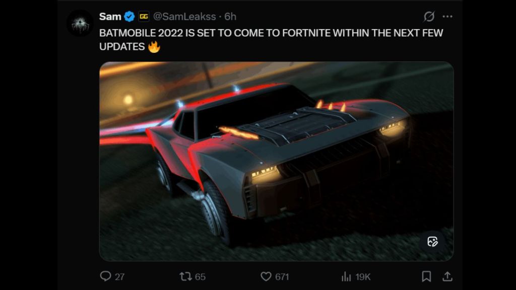 Fortnite The Batman Batmobile