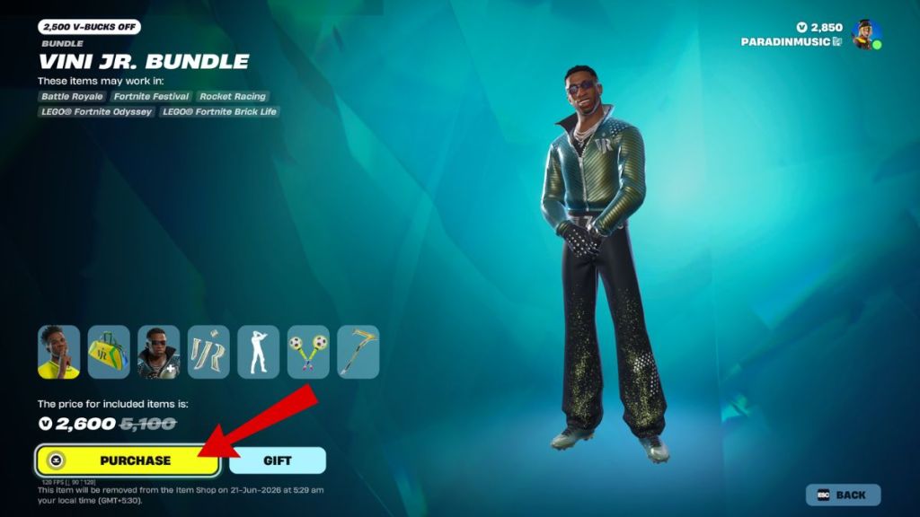 Fortnite Vini Jr skin