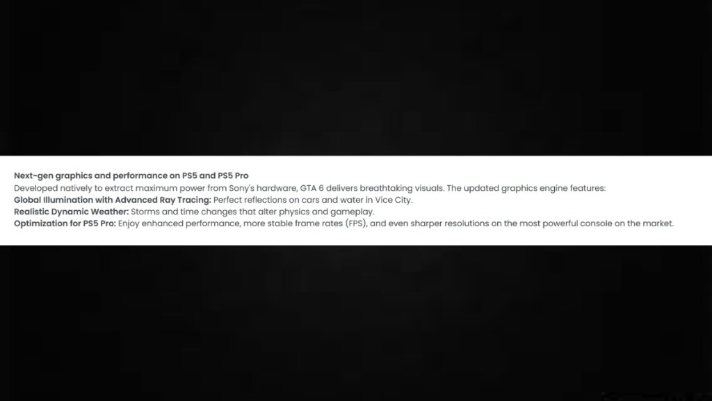 GTA 6 PS5 Pro Enhancements