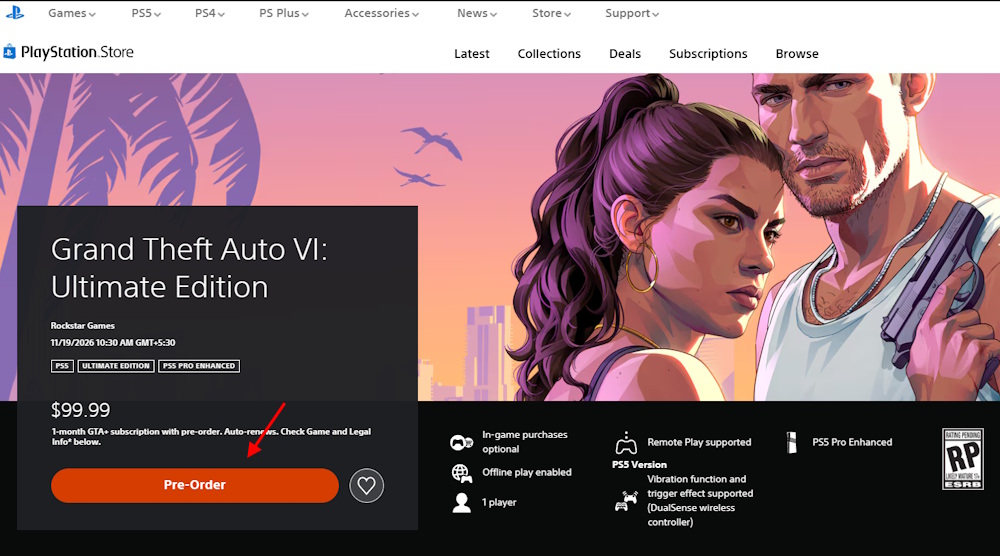GTA 6 Ultimate Edition from PS Store
