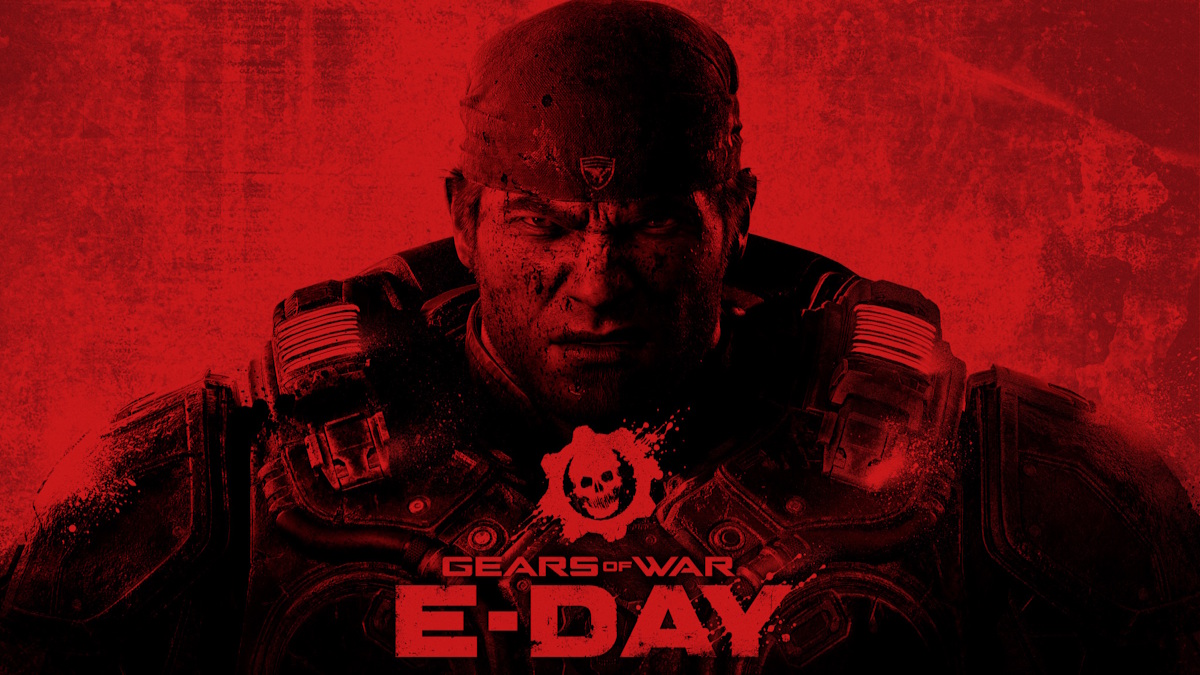 Gears of War E-Day poster featuring Marcus Fenix