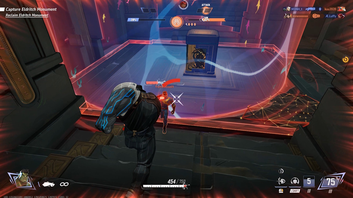 Hulk's melee attacks against Cyclops in Marvel Rivals