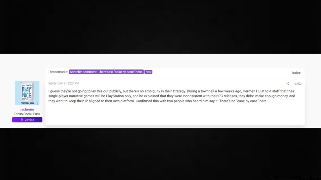 Jason Schreier about PS exclusives