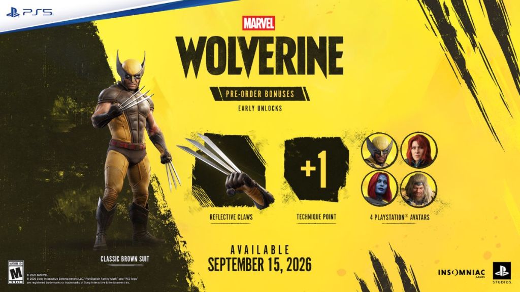 Marvel's Wolverine Pre-Order Bonuses