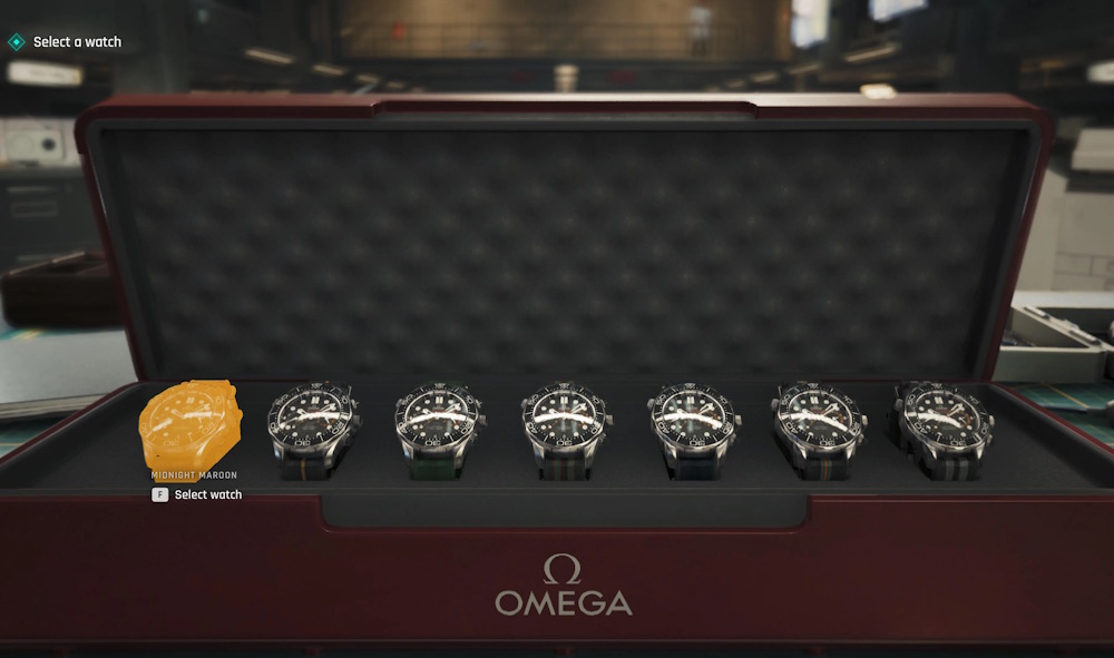 Omega watch ads in 007 First Light video games