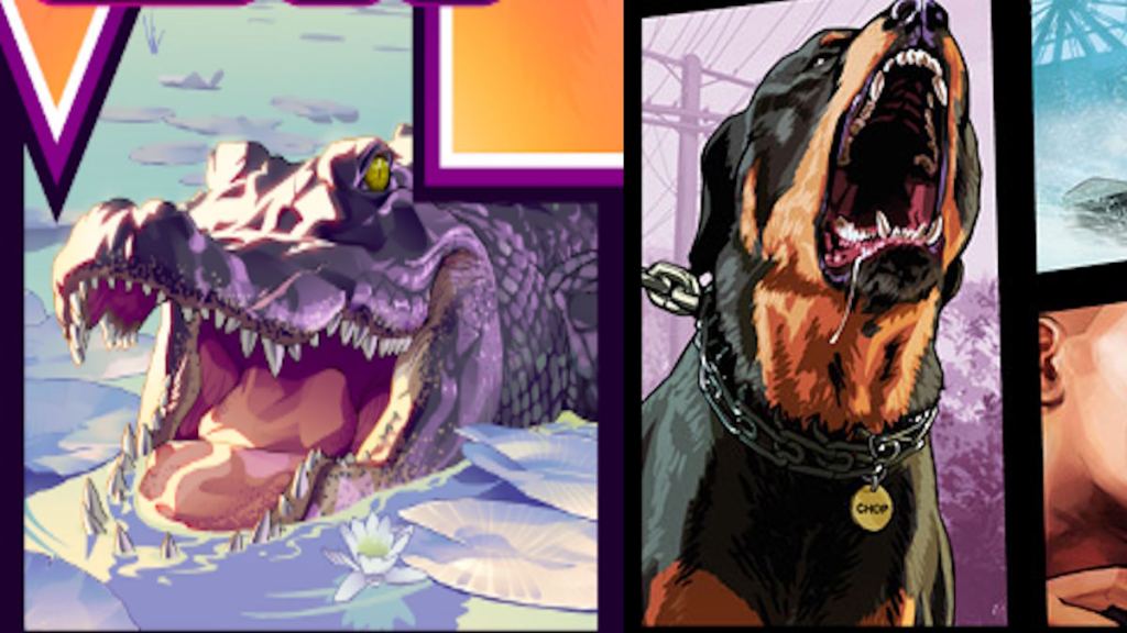 Pets in GTA 6 and 5 cover arts