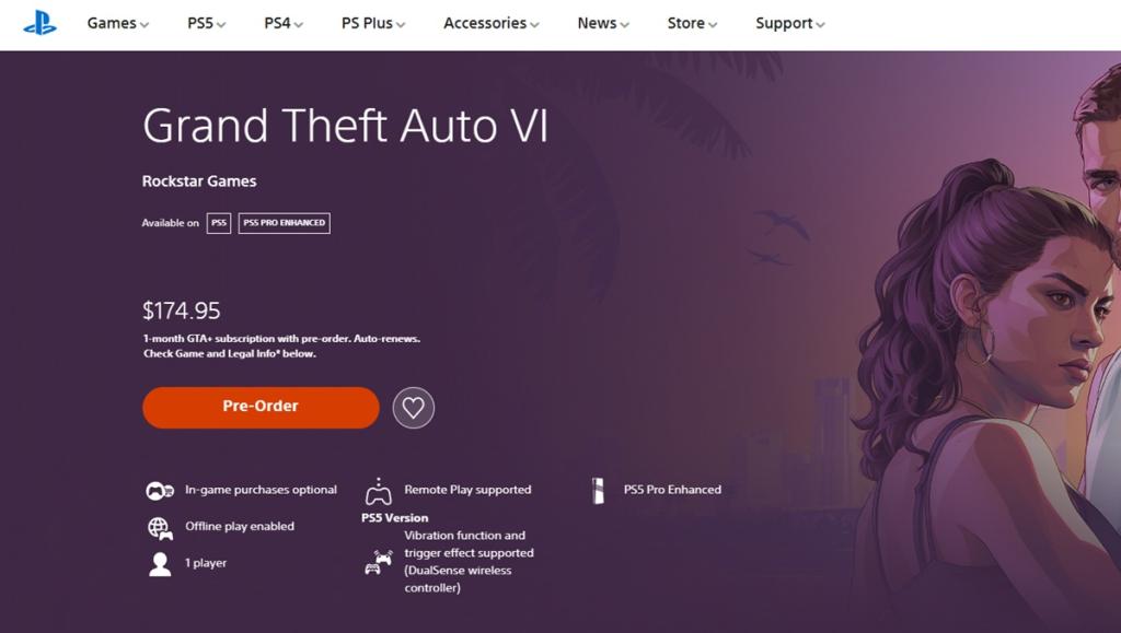 Reserva GTA 6 para PlayStation 5 en Nueva Zelanda
