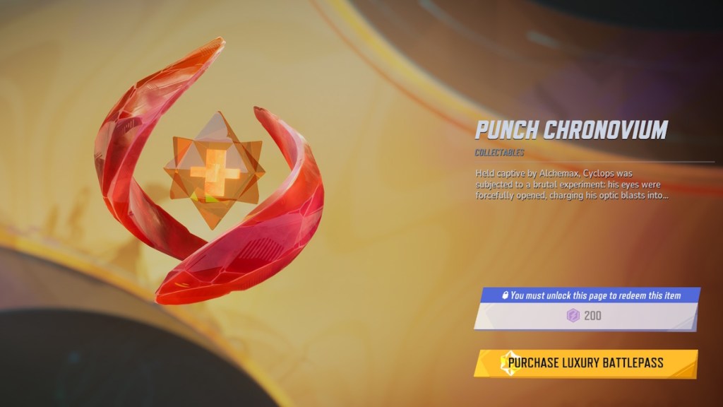 Punch Chronovium coleccionable en Marvel Rivals