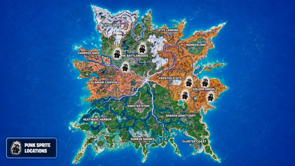 Sprite Punk Locations in Fortnite