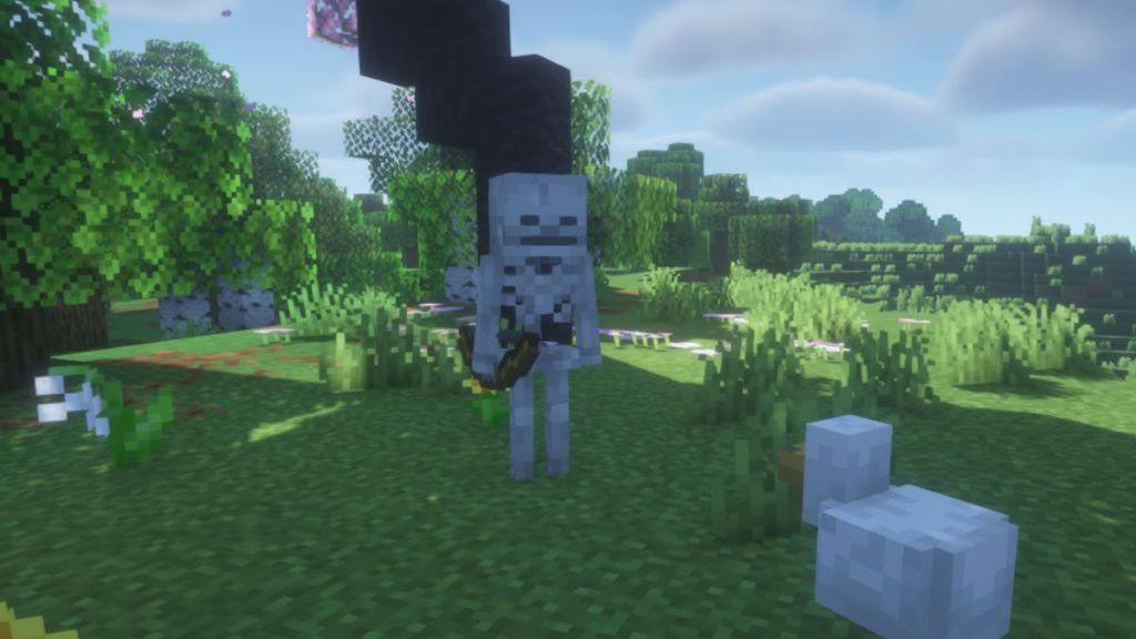 Use Skeleton bones for Bone Meal to get White Dye in Minecraft