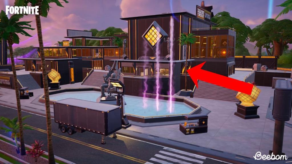 Sinister Strip hotel entrance in Fortnite