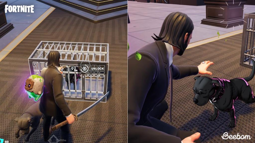 Rescuing and Petting John Wick's Dog in Fortnite at Sinister Strip
