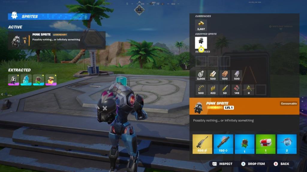 Punk Sprite Stats in Fortnite Inventory