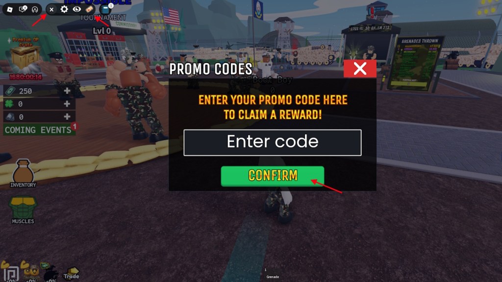 redeem Muscle Military codes