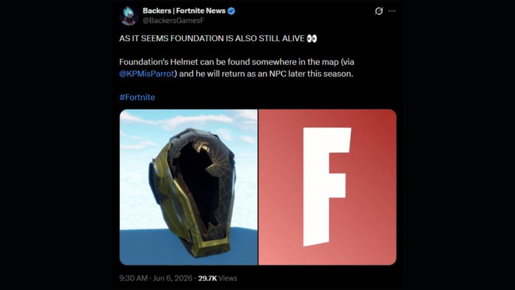 The Foundation Helmet Leak in Fortnite