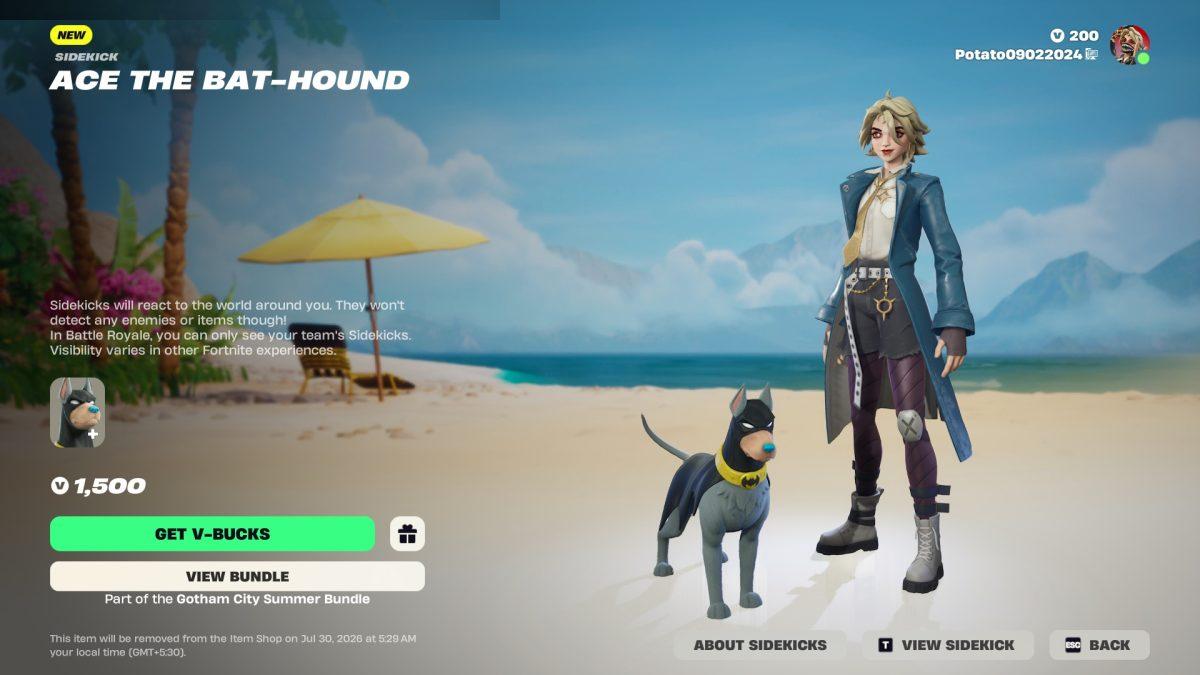 Ace, el compañero del Bat Hound en Fortnite
