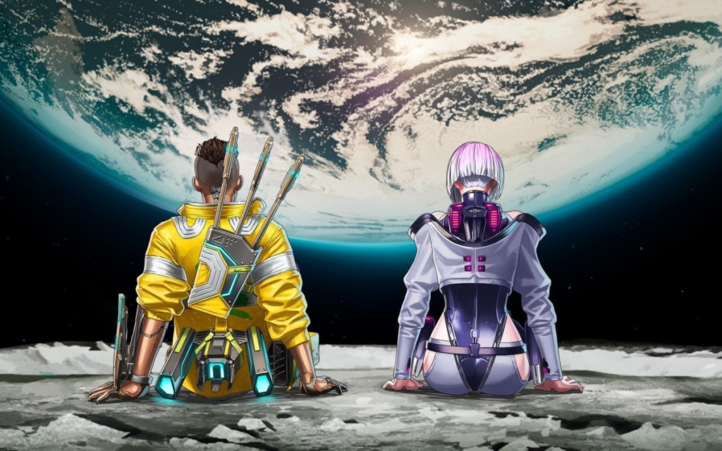 Apex Legends x Cyberpunk Edgerunners collab image with Lucy and David