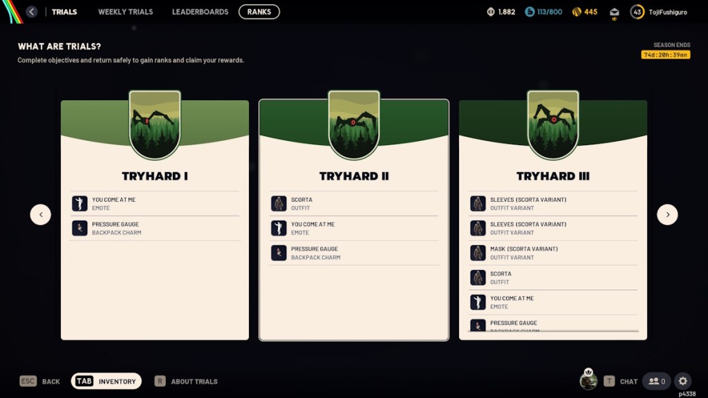Arc Raiders Trials Season 5 Rank Rewards