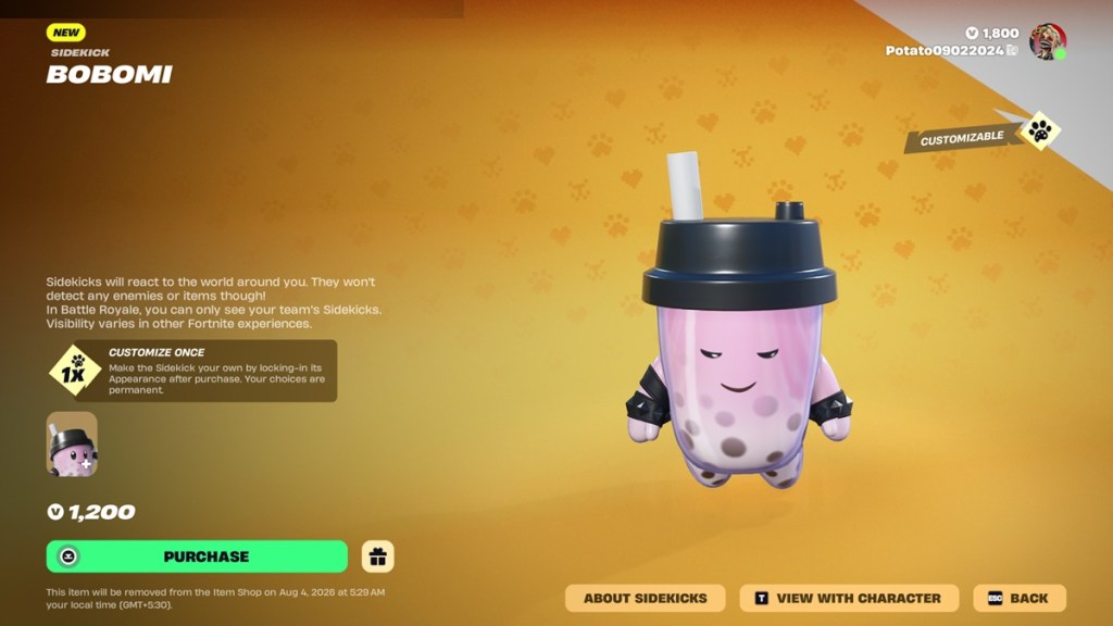 Boba-Inspired Sidekick