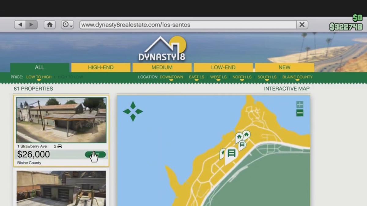 Buying property in GTA Online