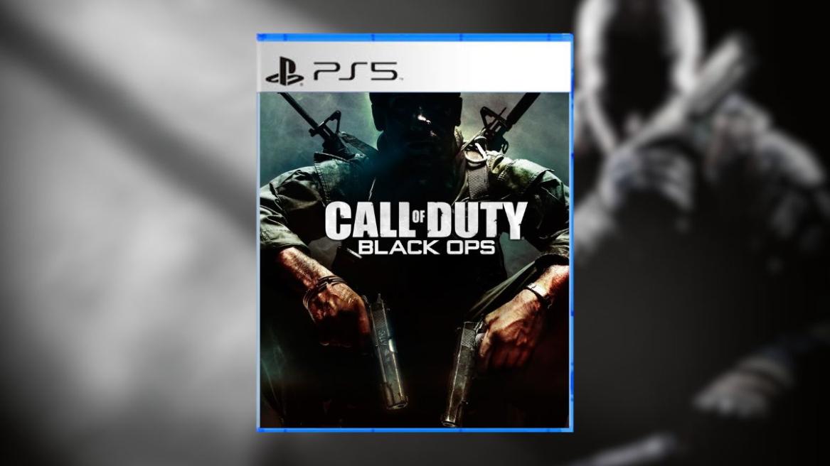 Call of Duty Black Ops PS5 disc with Black Ops 2 in the background