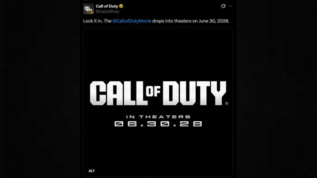 Call of Duty movie release date