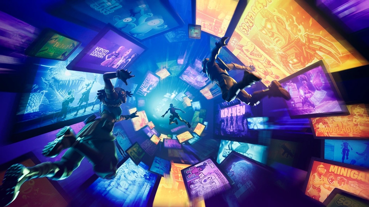 Characters In Fortnite Moving Through The Metaverse