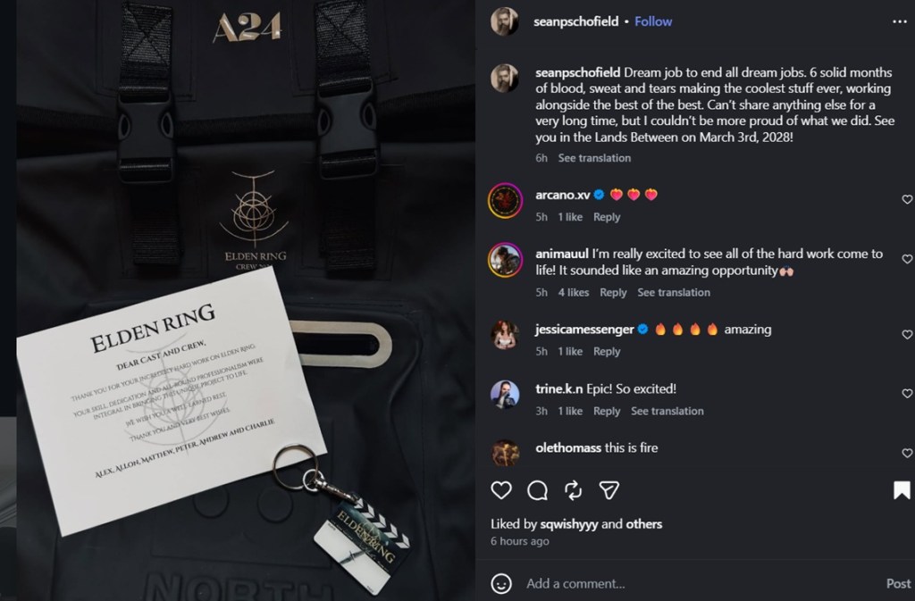 Elden Ring movie wrapped up filming