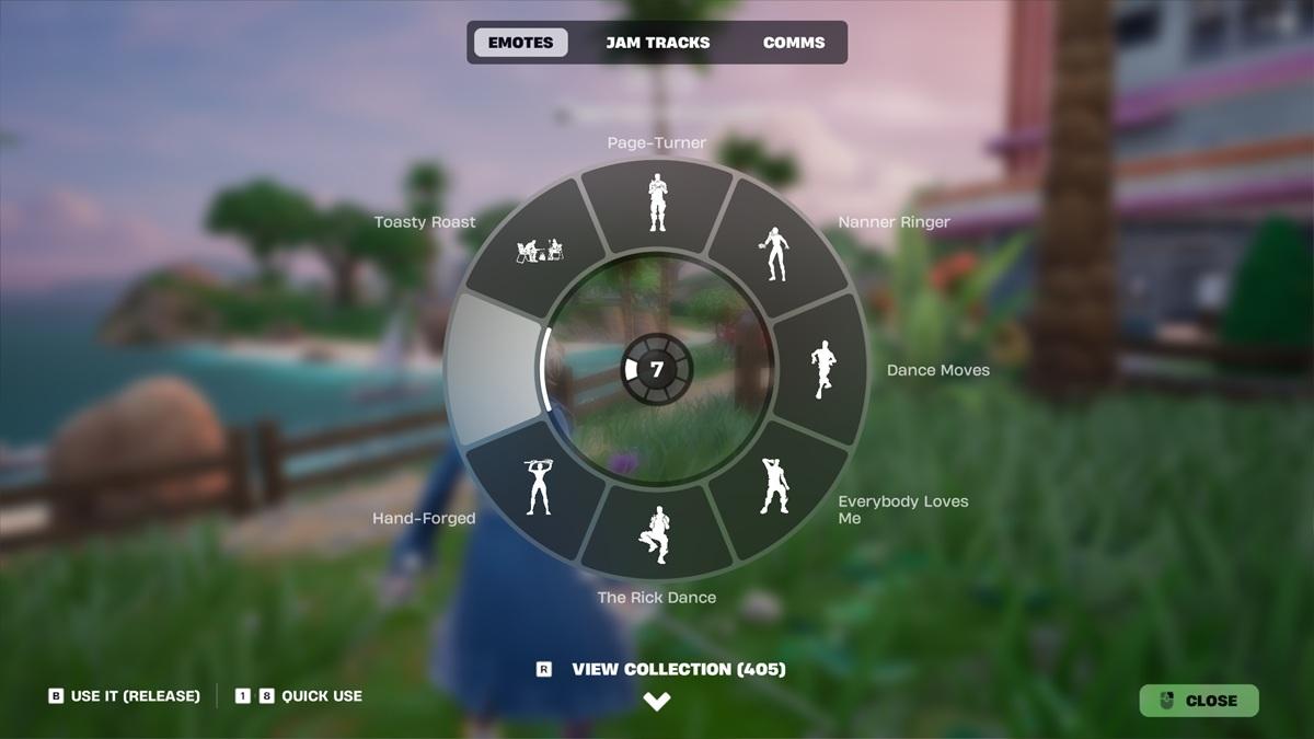 Rueda de gestos en Fortnite