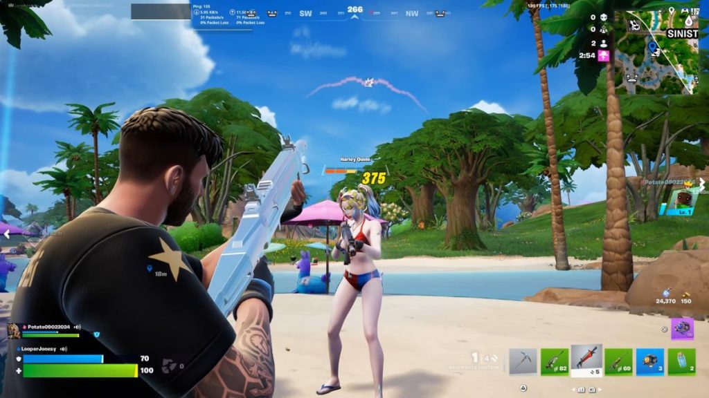 Fighting Harley Quinn in Fortnite