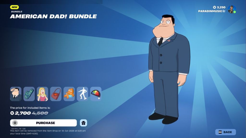 American Dad Bundle in the Fortnite Item Shop