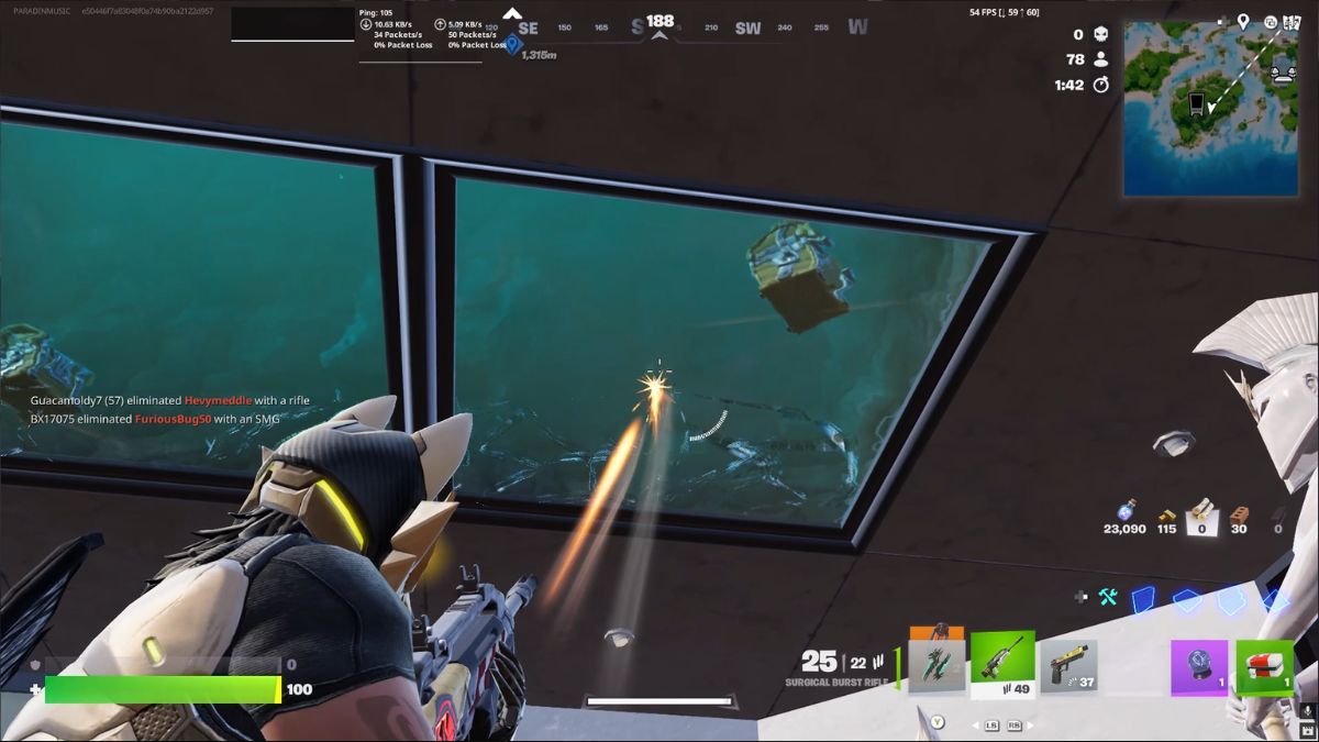 Disparos en la Bóveda del Acuario en Fortnite Capítulo 7 Temporada 3
