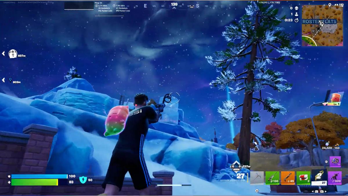 Apunta con la pistola Batman Grapnel en Fortnite